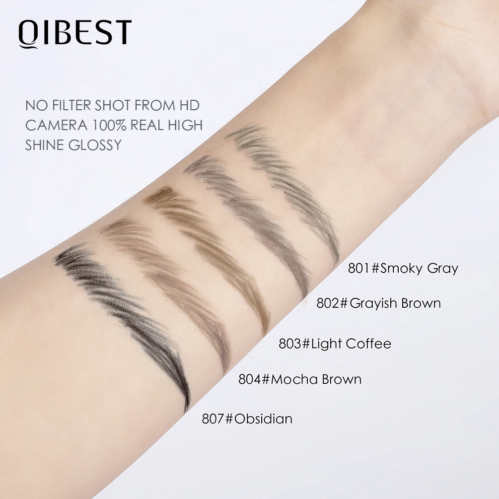 QIBEST Ultra Fine Triangle Eyebrow Pencil Precise Brow Definer Long Lasting Waterproof Blonde Brown Eye Brow Makeup 5 Colors