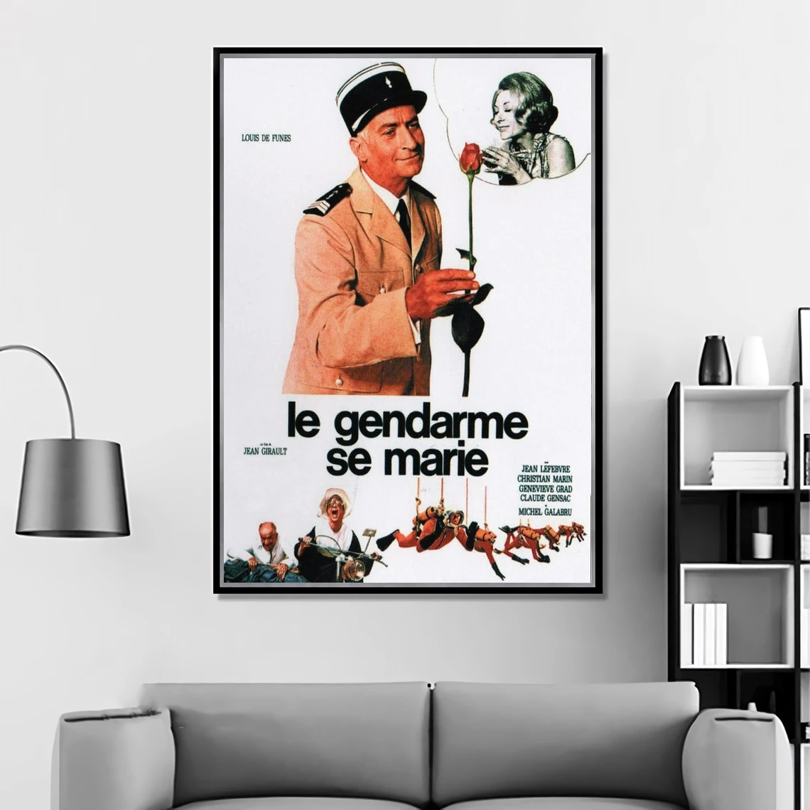 Le gendarme se marie (The Gendarme Gets Married) (1968) Poster Comedy Film Wall Decor Louis de Funès (Ludovic Cruchot) Art Gift