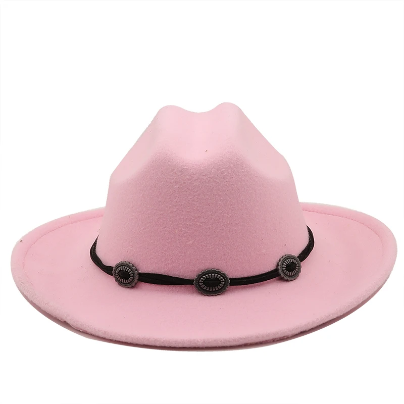 Simple Women Men Hollow Western Cowboy Hat With Belt Winter Autumn Jazz Outback Jazz Toca Sombrero Cap Size 56-58CM