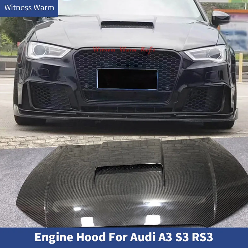 Carbon Fiber Engine Hood for Audi A3 S3 Rs3 2017-2019 Real Carbon Fiber Engine Bonnet for Audi A3 Full Carbon Fiber Engine Cover