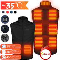 9 Area Heating Outdoor Heating Vest USB Charge Heated Coat Electric Heating Vest Carbon Fiber Heating Clothes Thermal