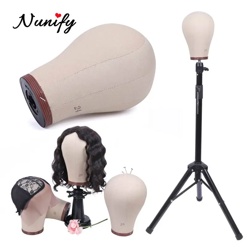 

Nunify 21"-24: Cork Canvas Block Head White Mannequin Head Wig Display Head With Mount Hole Tpins 50Pcs 2Pcs Stocking Cap