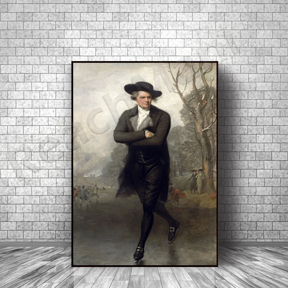 Portrait of a gentleman skating-Gilbert Stewart masterpiece classic artwork, mural decoration canvas canvas exclusive poster