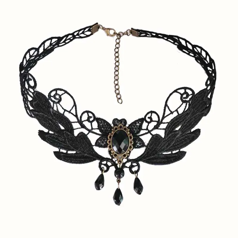 Bohemia Classic Gothic Tattoo Black And white Lace Choker For Women Necklace Jewelry wedding Gift Wholesale