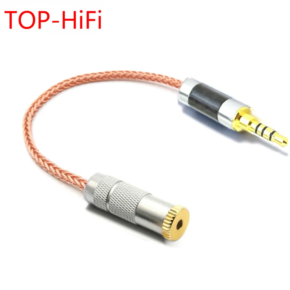 TOP-HiFi  Single Crystal Copper 3.5mm TRRS Balanced Male to 2.5mm TRRS Balanced Female Audio Adapter Cable 2.5mm to 3.5mm