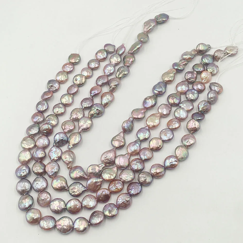 16 inch one strand,nature purple pearl beads,11-12 MM tear drop coin pearl beads ,100% freshwater loose pearl ,full hole drilled