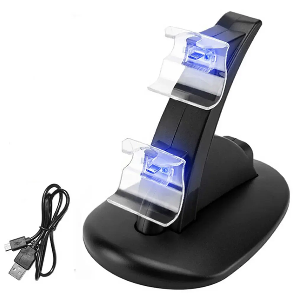 Dock per caricabatterie per controller Base per stazione di ricarica per PS4 doppia USB LED per controller Sony Playstation 4 PS4 / PS4 Pro /PS4 Slim