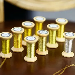 Bright gold series of Gold Line/French embroidery  thread/embroidery spool/colorful gold embroidery thread/ 50 meters/piece