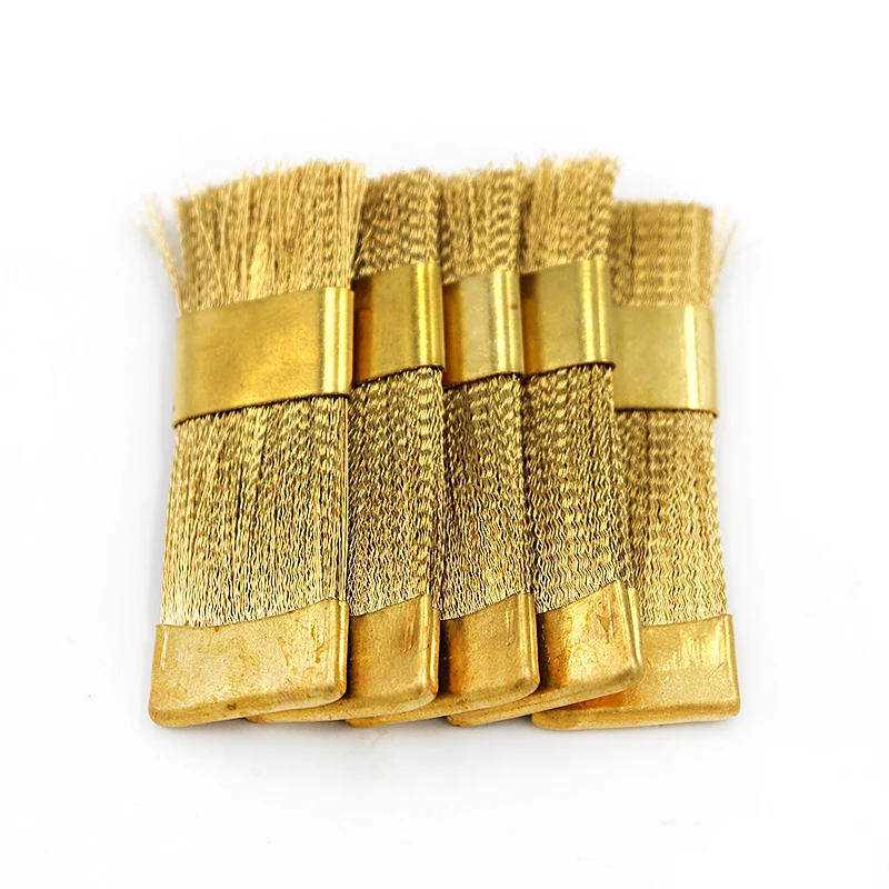 10pcs Dental Copper Brush Brass Wire Brush Nail Drill Bits Cleaning Brush Copper Wire Dental Burs Files Stand Cleaning Tool