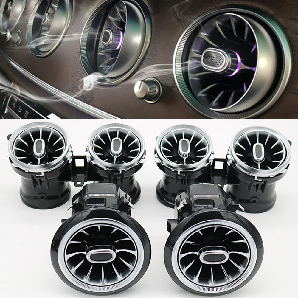 K-Auto Voor Dashboard Ac Airconditioning Vent Outlet 64-Kleur Turbo Interieurbekleding Voor Mercedes Benz E-Klasse w213 2015-2020