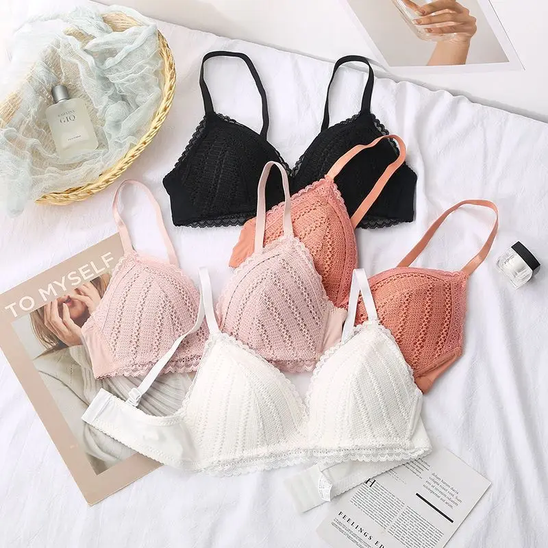Girls Cheap Bra Thin Cup ABC Bra for Women Super Soft Lace Comfortable Breathable Underwear Plus Size 70 75 80 85 90 Sexy Tops
