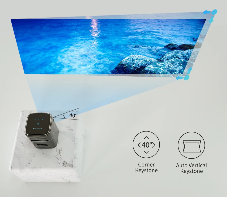 WZATCO A8 DLP Proyektor Portabel Pintar Android 9.0 5G WiFi Mendukung 1080P Full HD 4K LED Beamer Mini Home Theater HD-In Proyektor