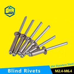 304 Stainless Steel Round Head Pop Open Hollow Blind Rivets Bolt Dropper Self-plugging Rivet Decoration Nail Rebite Blindniete