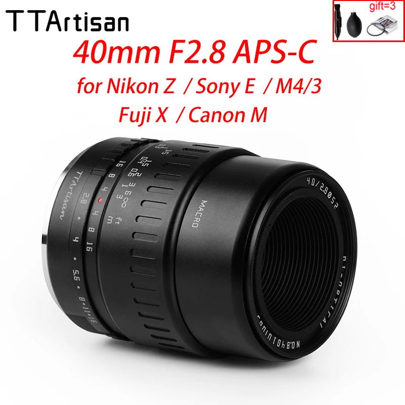 TTArtisan 40mm F2.8 APS-C Macro Lens Manual Focus for Leica L Sigma M4/3 Olympus Nikon Z Sony E Fujifilm Fuji X