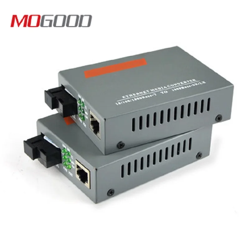 MoGood 10M/100M/1000M Single Mode Single Fiber Fiber Optical Media Converter SC Port 25KM, 10M/100M/1000M RJ45,GS-03-20KM-AB