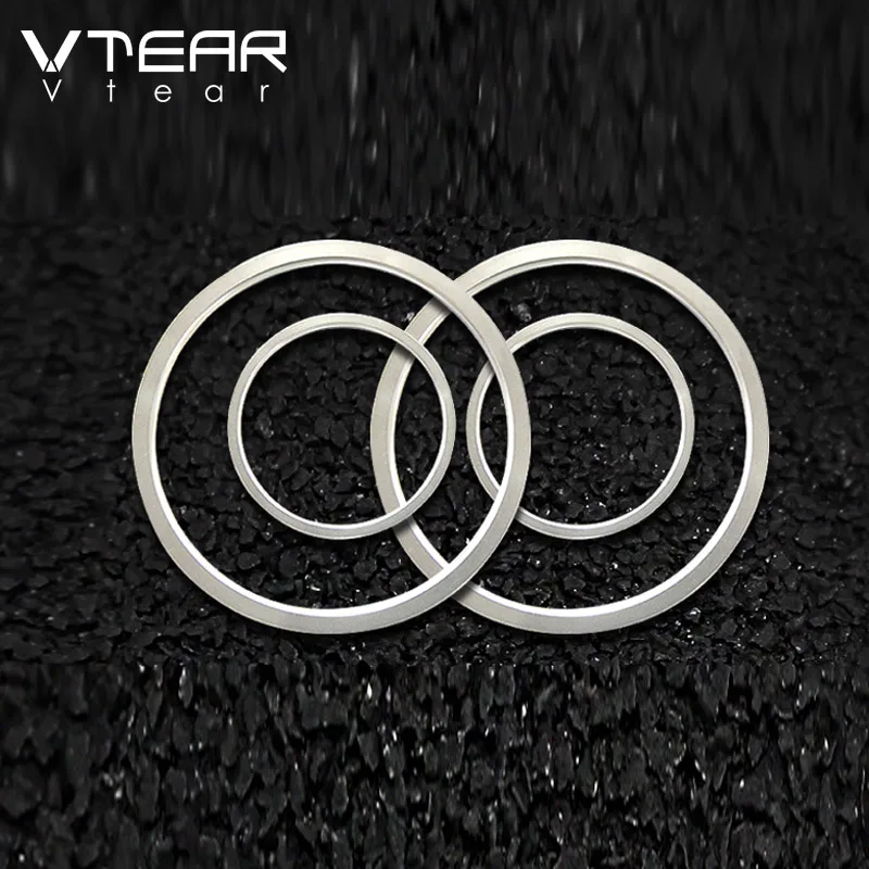 Vtear For MG ZS air outlet cover car-styling interior parts circle mouldings chrome AC frame trim decoration accessories auto