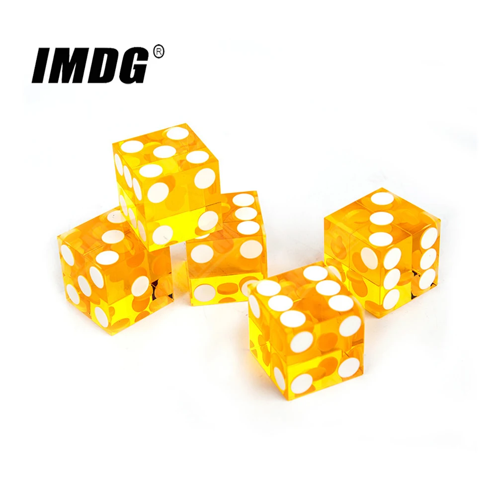 5pcs/Pack 19mm High-grade Precise Dice Right Angle Transparent Multicolor Resin Dice High Quality Boutique Game Dice