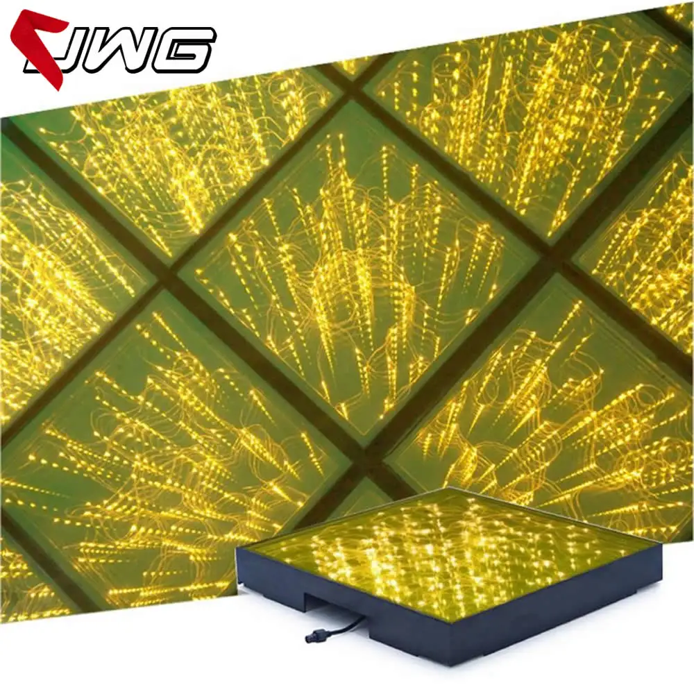 Golden Infinity Mirror 3D LED Dance Floor for Bar Club Disco Park Decoration Waterproof Starry Panels