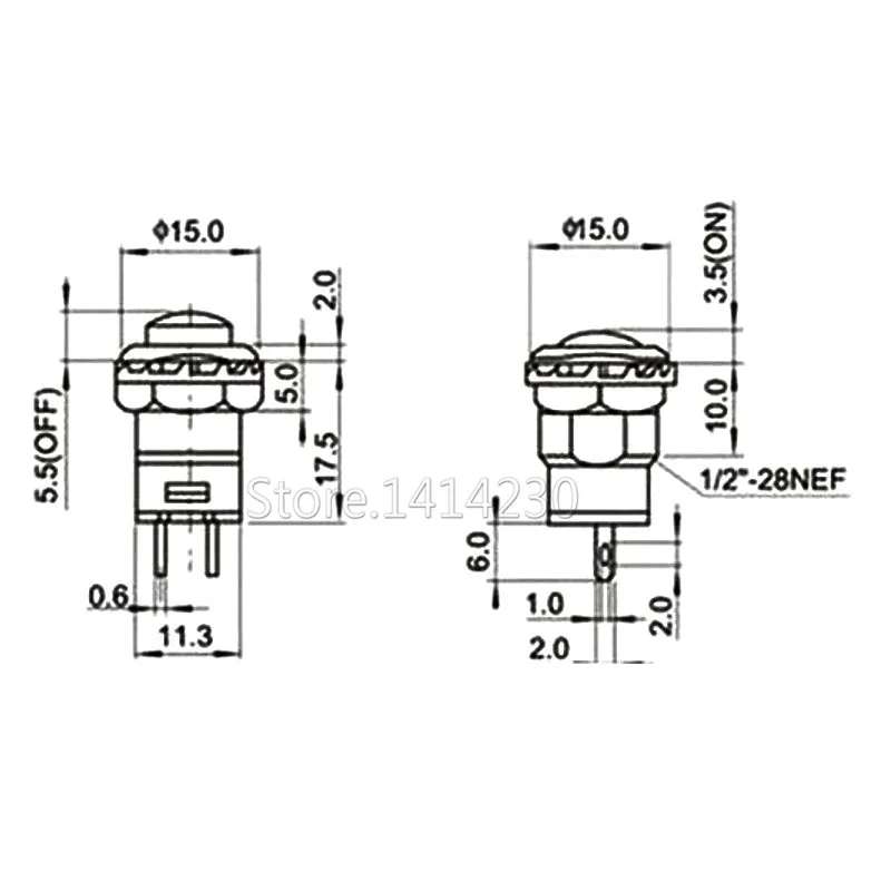 10Pcs 12mm Momentary Push Button Switch Switch 3A 125VAC 1.5A 250VAC Self Return Momentary No Lock Red Green Reset Button Switch