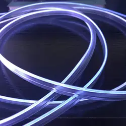 soft Dia.3mm Transparet T-type Skirt Side Glow Fiber Optic Cable light Car Pickup Decor w/side ribbon Interior PMMA Mounting RGB