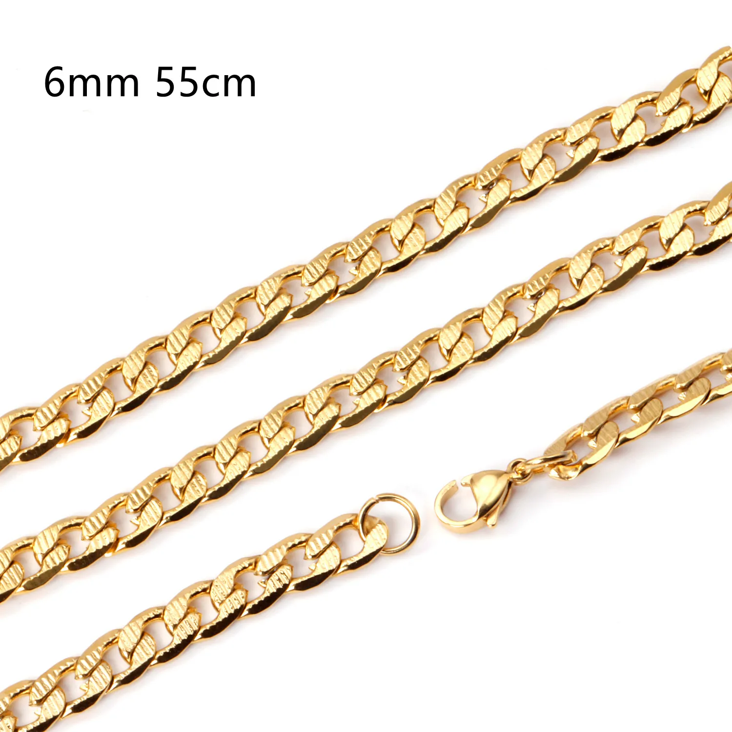 LUXUSTEEL Stainless Steel Mixed Style 55cm Long Chains Necklace Men Golden High Link Chains Necklaces Accessories Wholesale