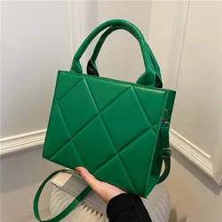 New Spring Women Shoulder Bag Trendy Plaid Pu Leather Crossbody Bags Fashion Ladies Handbags Brand Designer Top Handle Bag