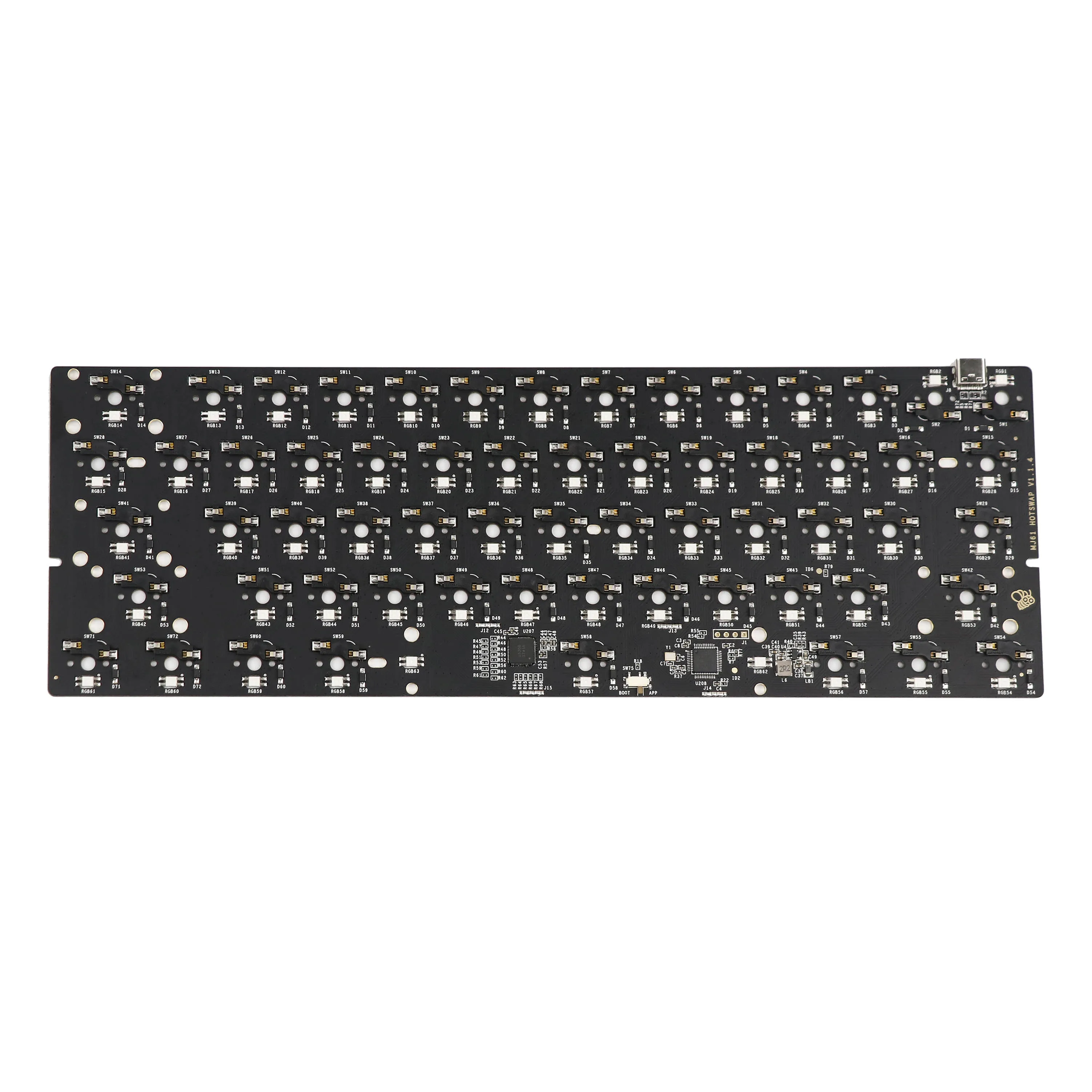 

60% Layout Hot Swap RGB PCB 61 Keys 63 Keys 64 Keys Mechanical Keyboard PCB Support Qmk/ VIA Firmware Compatible GH60 Case