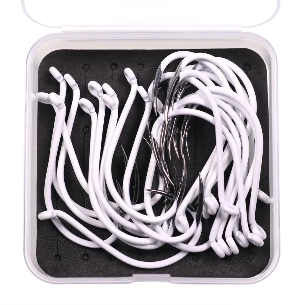 Wifreo 25PCS Saltwater Luminous Fishing Hooks Glow in the Dark Octopus Beak Hook size 3/0 ~ 7/0 High Carbon Steel Circle Hook