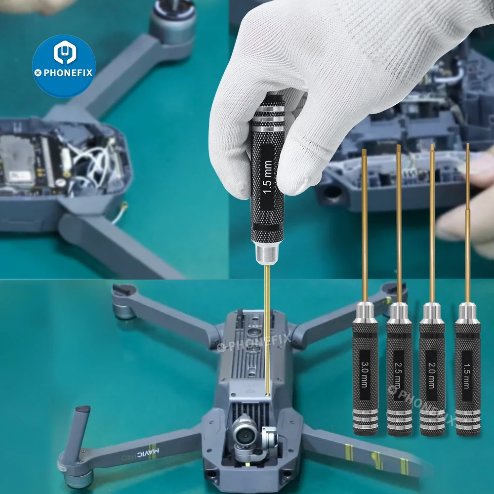 1,5mm 2,0mm 2,5mm 3,0mm Hex Schraube Fahrer Set Titan Hexagon Schraubendreher Tool Kit für Multi-achse FPV Racing Drone RC Hubschrauber