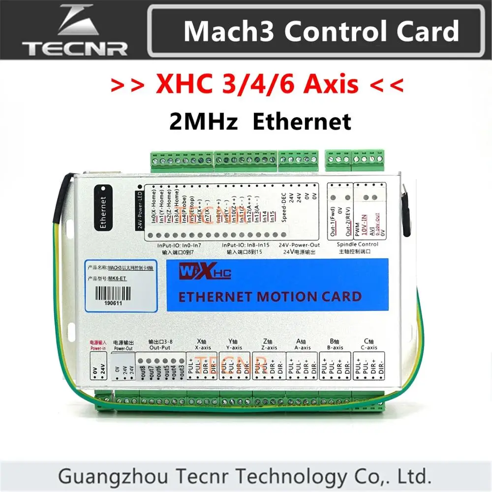 

XHC Ethernet Mach3 breakout board 3 4 6 axis motion control card resume 2MHz support windows 7 10 for cnc enrgaver Lathe machine