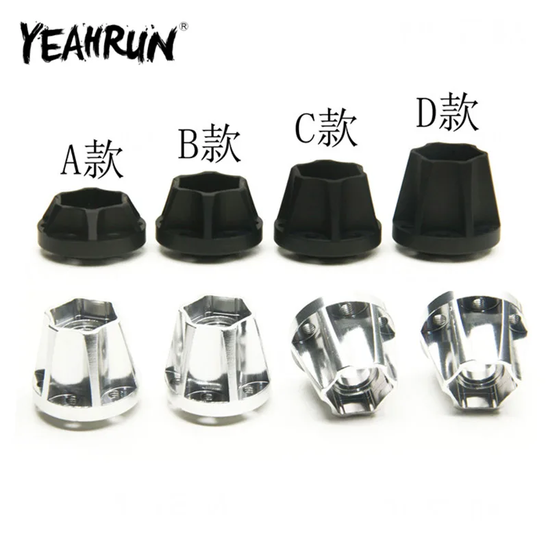 YEAHRUN 1/2Pcs Wheel Hubs Hex Hexagon Adapters 12mm OD for Axial SCX10 1:10 RC Crawler Car 1.9 inch  Beadlock Wheel Rims