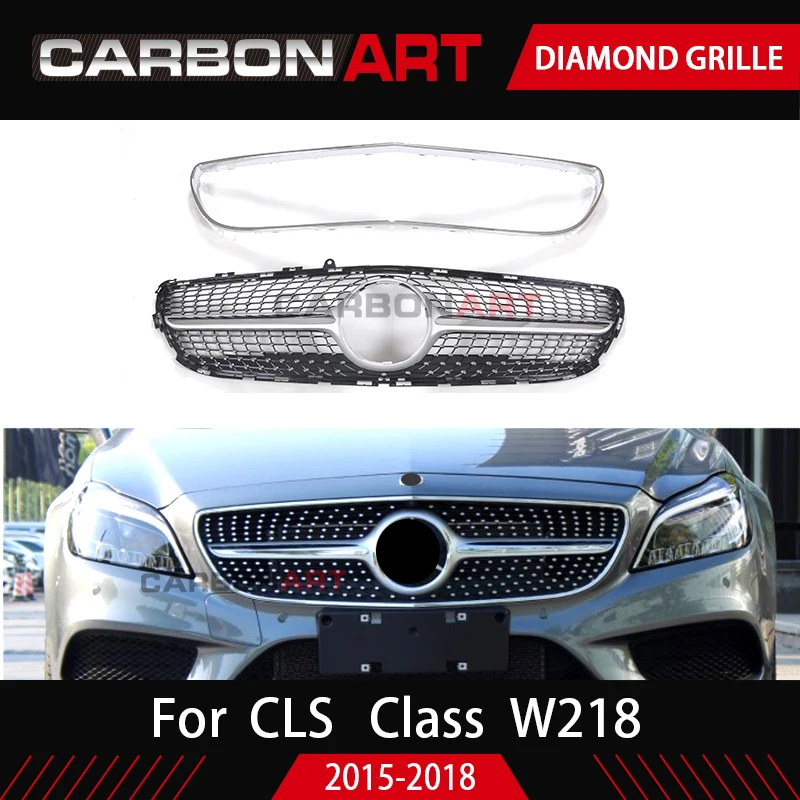 W218 grille Diamond Style design replacement ABS Front grill mesh for Mercedez 2014-2018 CLS CLASS W218 grille