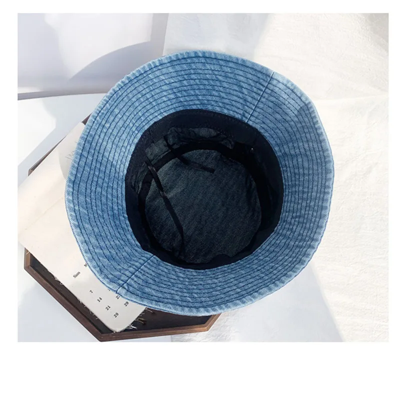 cowboy denim bucket hats women hat men hat panama outdoor hip hop hat retro washed denim girl fisherman hat street merchandise h