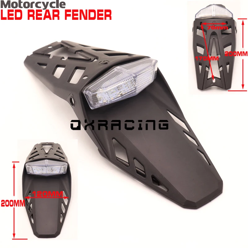 Universal Portative Motorcycle For Enduro Trailbikes LED Rear Licence Fender Tail Light For Honda XR400 CRF250 CRF450