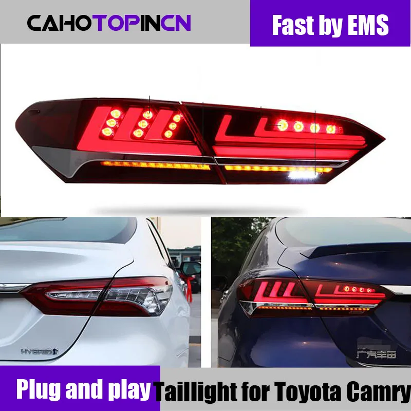 

4pcs Car Styling for Toyota Camry 2018 - 2020 Taillights LED Tail Lamp Rear Lamp DRL+Dynamic Turn Signal+Brake+Reverse taillight