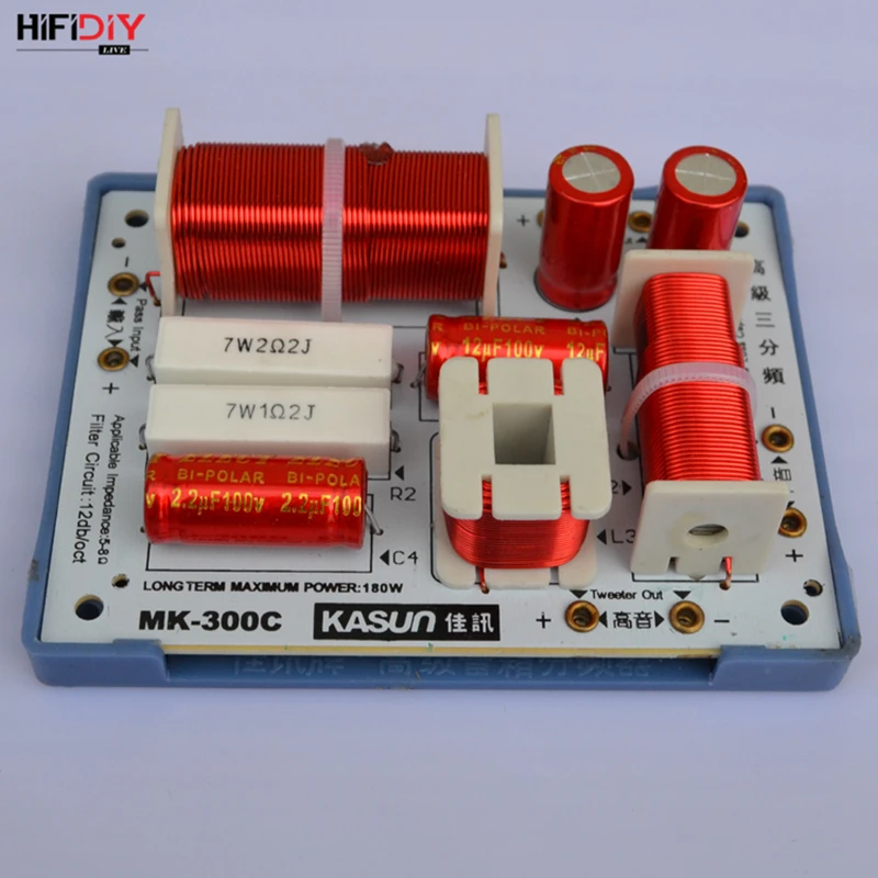 HIFIDIY LIVE  MK-300C 3 Way 3 speaker Unit (tweeter + mid +bass )HiFi Speakers audio  Frequency Divider Crossover Filters