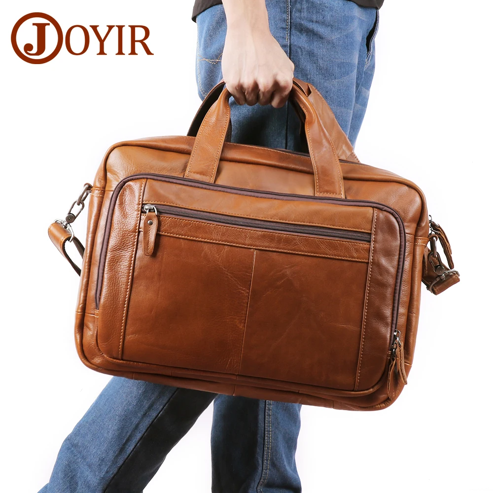 JOYIR Men's Briefcases Genuine Leather 15.6