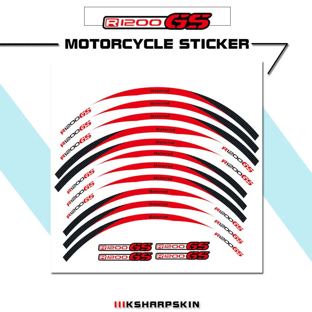 

Free shipping motorcycle wheel stickers cool stripes reflective stickers suitable for BMW R1200GS