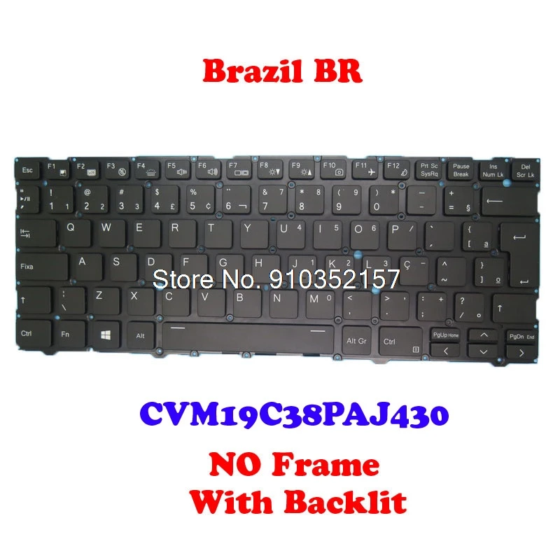 Laptop BR Backlit Keyboard For CLEVO CVM19C38PAJ43004 6-80-L1400-33C-1P CVM19C38PAJ430 6-80-L1400-33C-1 CVM19C38PAJ43063 Brazil