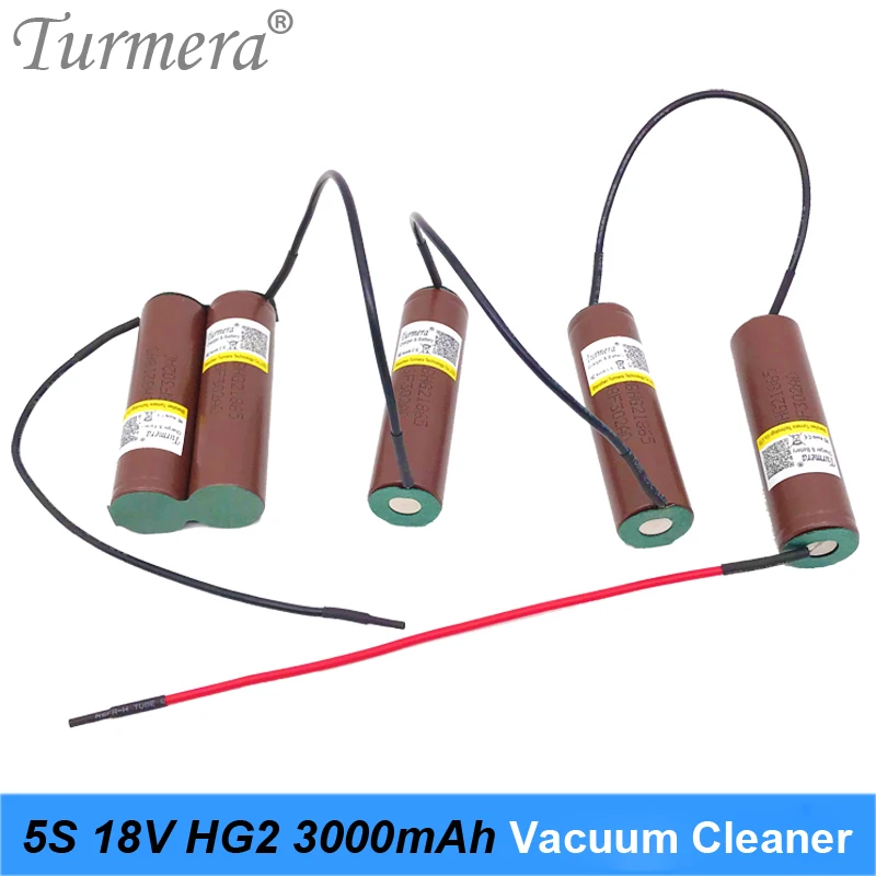 Batería Turmera 18650 5s 18v 21v 3000mah batería 18650 HG2 30A soldadura para batería de destornillador de 18V y aspiradora personalizada
