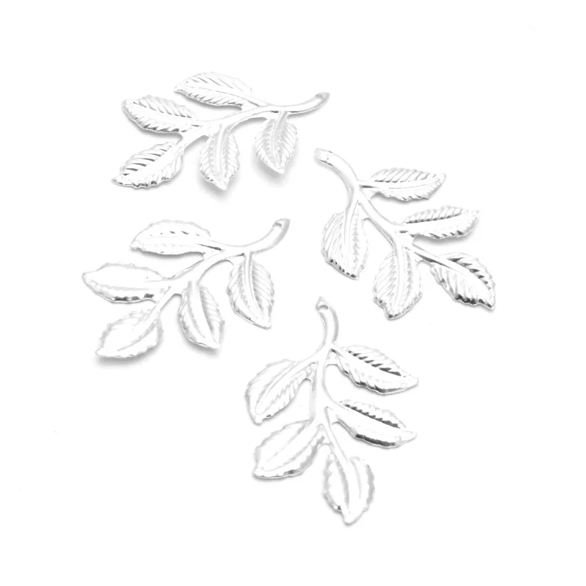 Free shipping 30Pcs Leaf Filigree Wraps Connectors Metal Crafts Gift Decoration DIY 38x24mm