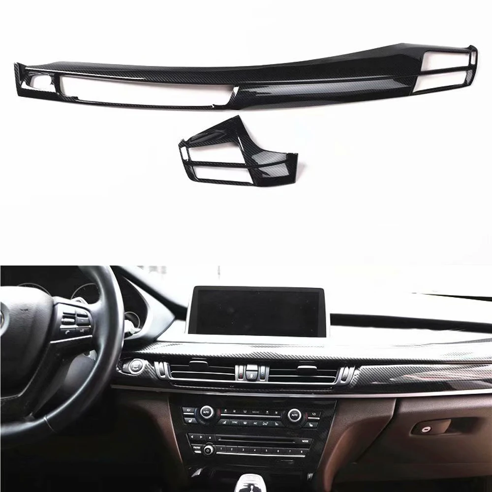 

New ABS Car Trim For BMW X5 2014-2018 Left Hand Drive Dashboard Decoration Strips Styling Auto Moldings 2pcs