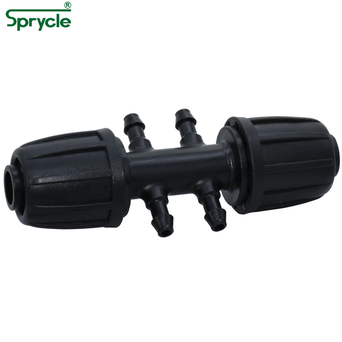 SPRYCLE Garden 16mm to 4/7mm Hose 6-Way Connector Flower Irrigation Water Adapter PE Pipe to 1/4'' Micro Tubing Fitting Joint