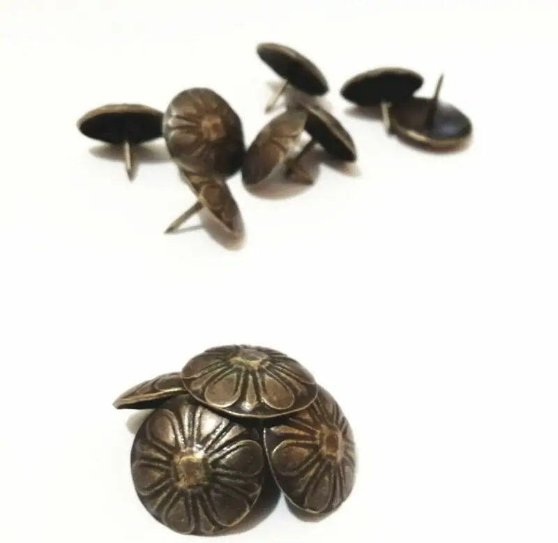 25/50pcs bronzo antico divano armadio crisantemi bolla chiodo metallo testa rotonda borsa flessibile chiodo Doornail Hardware Decor