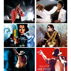 5D DIY Full Drill Diamond Embroidery Michael Jackson Mosaic Diamond Painting Singing Star Cross Stitch Rhinestone Decor Gift