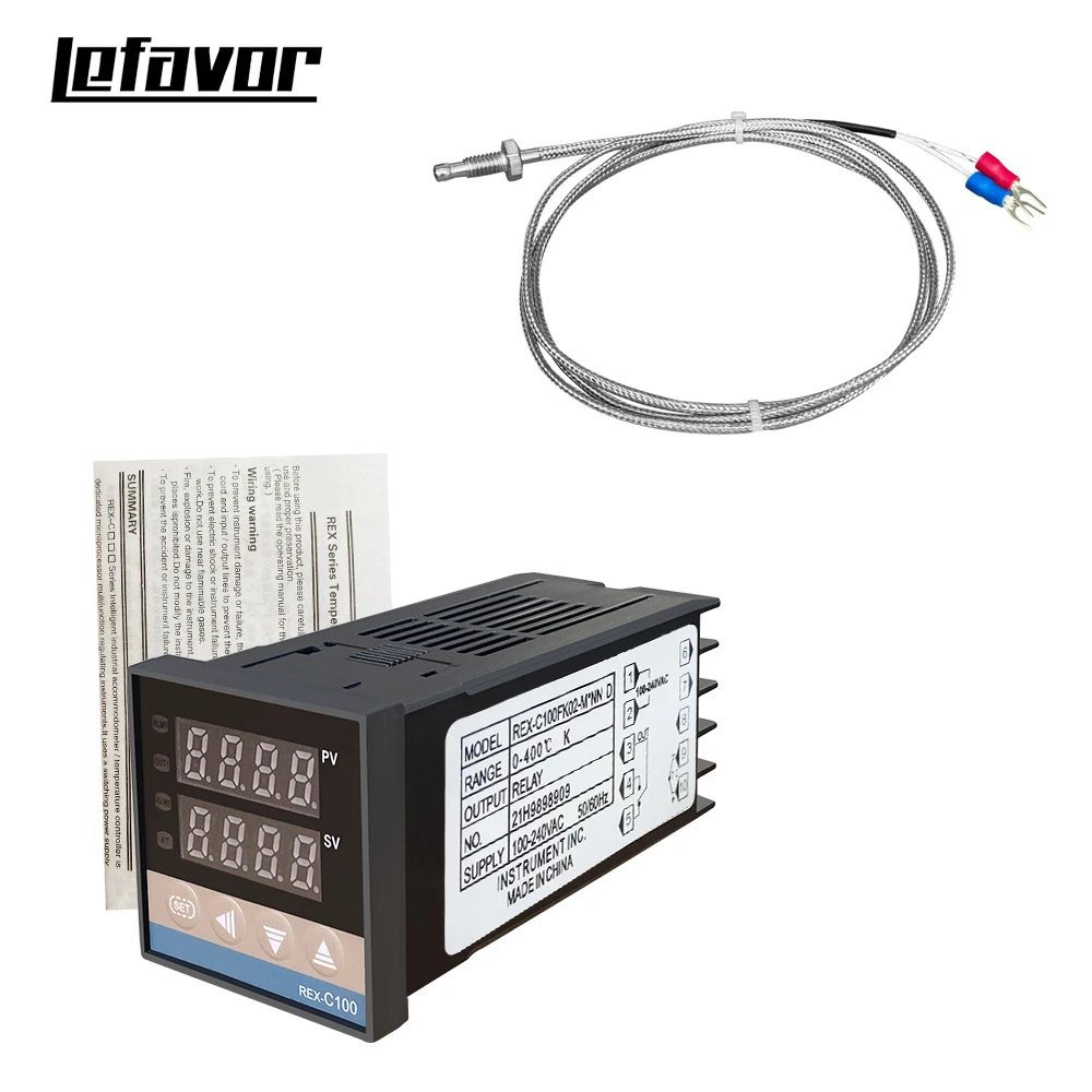 K type digital temperature controller REX-C100  thermostat  relay output thermocouple sensor 48 x 48