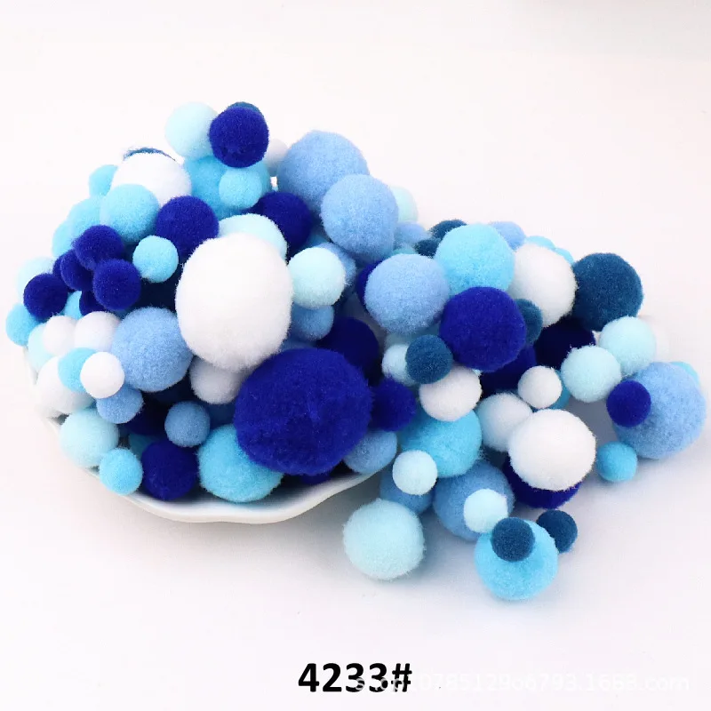 10mm To 30mm 20g Multi Size Mix Colors Pompom Fur Craft DIY Soft Pom Poms Balls Wedding Decoration Glue on Cloth Accessories