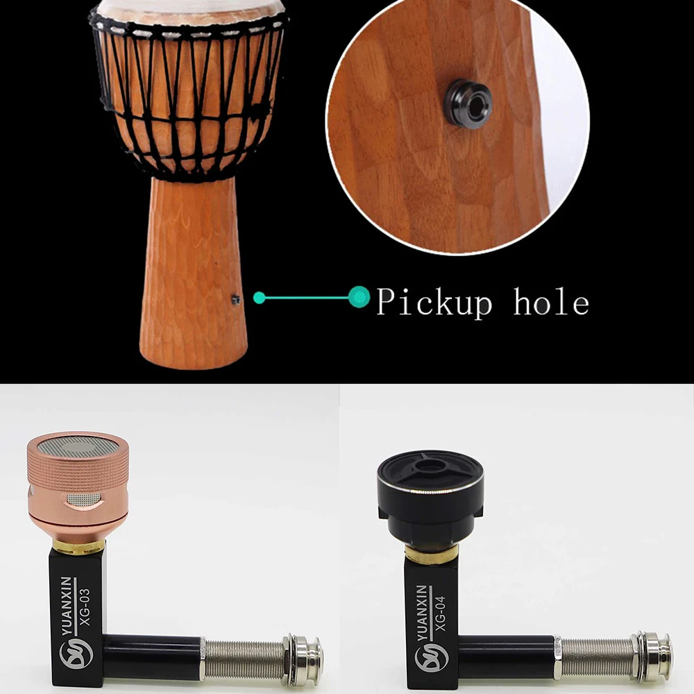 African Drum Pickup with Microphone Djembe Drum Black Rose Gold Drum Accessories