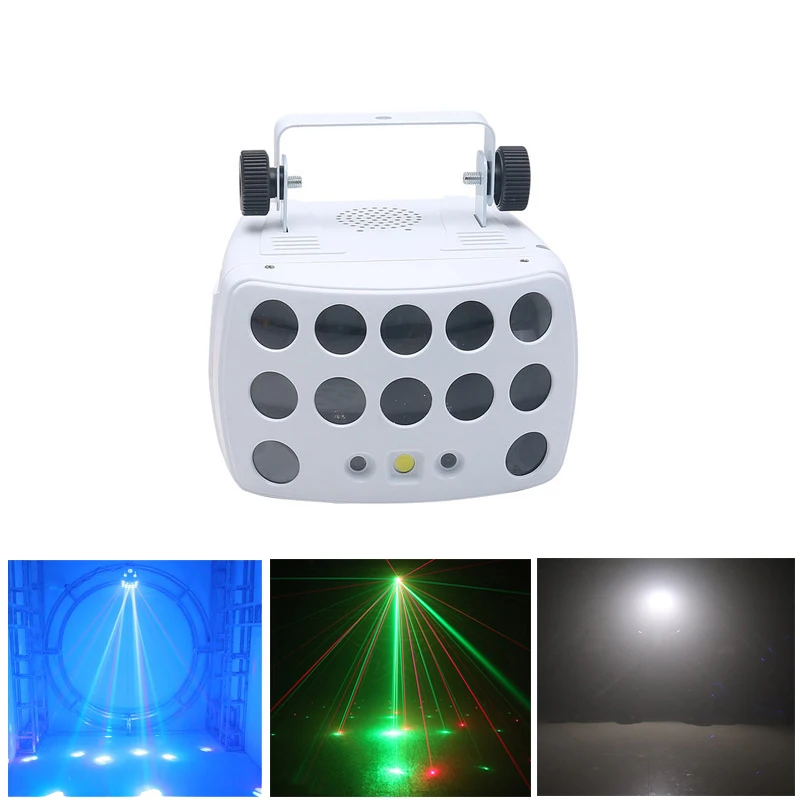 DJ Laser Beam Stroe 3In1 Colorful Butterfly Light with Remote Control Disco Led Stage Lighting for KTV Nightclub Dance Party