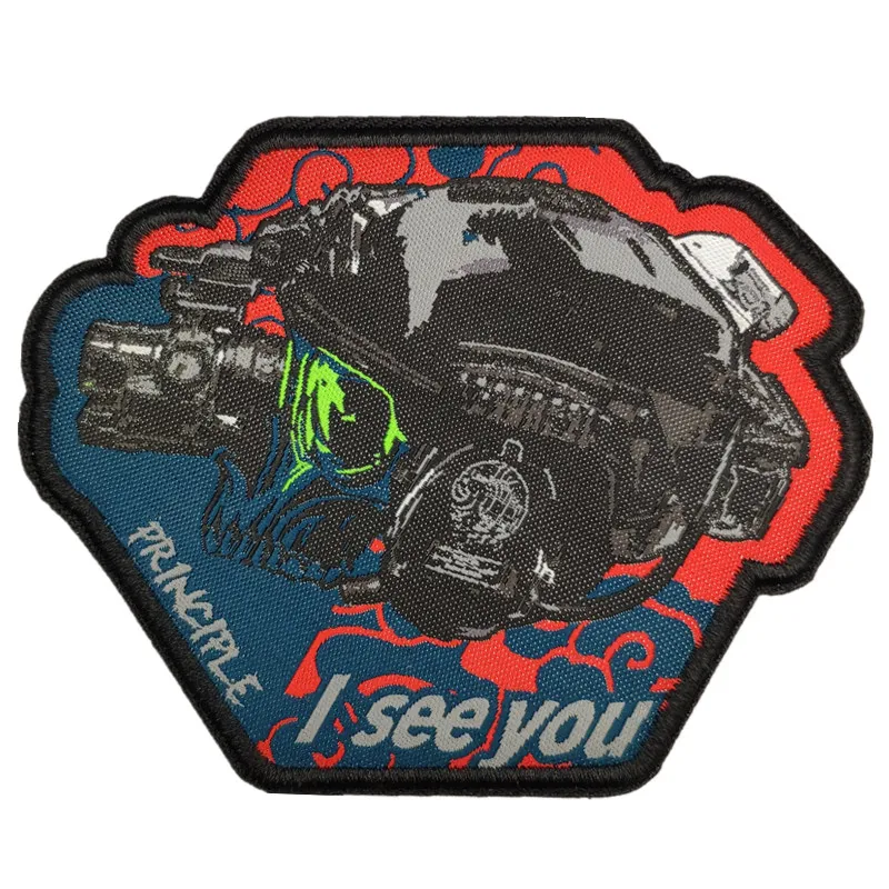 Skull Tactical Night Vision Helmet I See You Don\'t Mess Up Embroidery Patch For Clothes Backpack Vest Sticker Military Armband